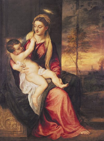 Virgin with Child at Sunset by Tiziano Vecelli